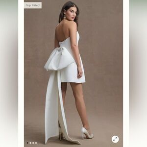 Sachin + Babi Grace White Strapless Back-Bow Dress